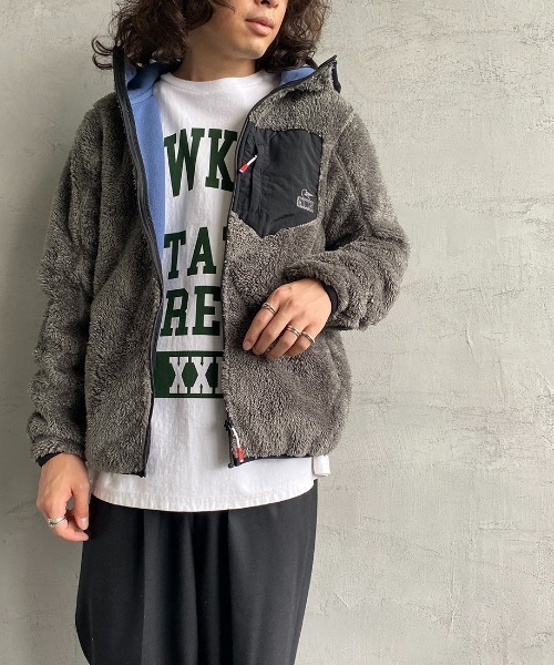 CHUMS（チャムス）の「【WEB限定】[CHUMS/チャムス] ボンディングボアフリースジップパーカー（ブルゾン・レディース・ブラック/グレー/ベージュ・M/L/XL）」の9枚目の写真