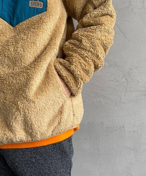 CHUMS（チャムス）の「【WEB限定】[CHUMS/チャムス] ボンディングボアフリースジップパーカー（ブルゾン・レディース・ブラック/グレー/ベージュ・M/L/XL）」の16枚目の写真