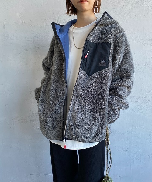 CHUMS（チャムス）の「【WEB限定】[CHUMS/チャムス] ボンディングボアフリースジップパーカー（ブルゾン・レディース・ブラック/グレー/ベージュ・M/L/XL）」の8枚目の写真