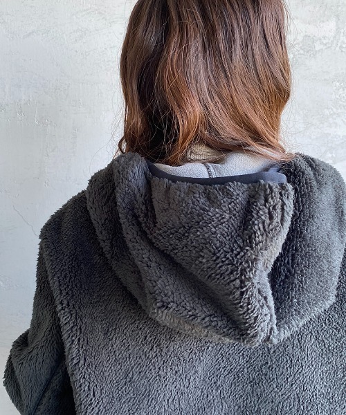 CHUMS（チャムス）の「【WEB限定】[CHUMS/チャムス] ボンディングボアフリースジップパーカー（ブルゾン・レディース・ブラック/グレー/ベージュ・M/L/XL）」の7枚目の写真