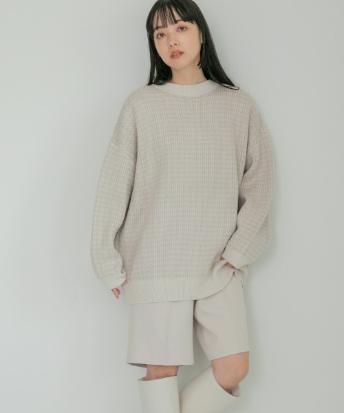 LOWRYS FARM（ローリーズファーム）の「２ＷＡＹガラボタンプルオーバーカーディガン　256008（ニット/セーター・レディース・オレンジ/アイボリー/ブラック系その他/ブラック/グレー・FREE）」の4枚目の写真