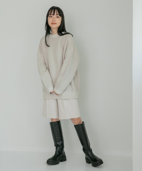 LOWRYS FARM（ローリーズファーム）の「２ＷＡＹガラボタンプルオーバーカーディガン　256008（ニット/セーター・レディース・オレンジ/アイボリー/ブラック系その他/ブラック/グレー・FREE）」の9枚目の写真