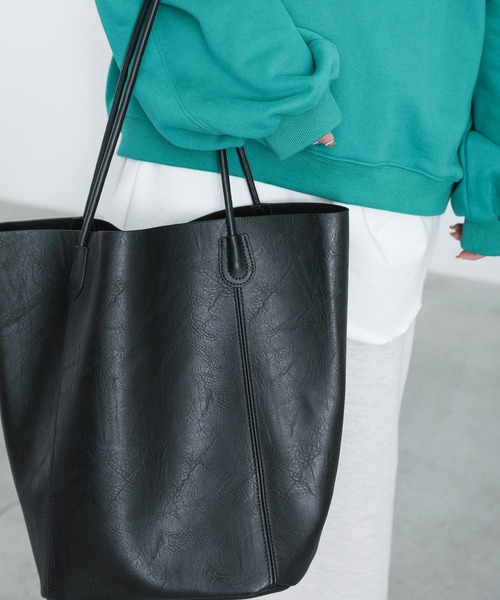 select MOCA（セレクトモカ）の「フェイクレザートートバッグ（トートバッグ・レディース・ブラック/ブラウン/アイボリー/キャメル・FREE）」の9枚目の写真