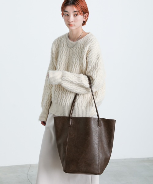 select MOCA（セレクトモカ）の「フェイクレザートートバッグ（トートバッグ・レディース・ブラック/ブラウン/アイボリー/キャメル・FREE）」の15枚目の写真