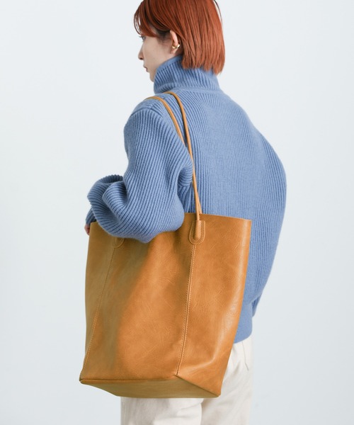 select MOCA（セレクトモカ）の「フェイクレザートートバッグ（トートバッグ・レディース・ブラック/ブラウン/アイボリー/キャメル・FREE）」の12枚目の写真