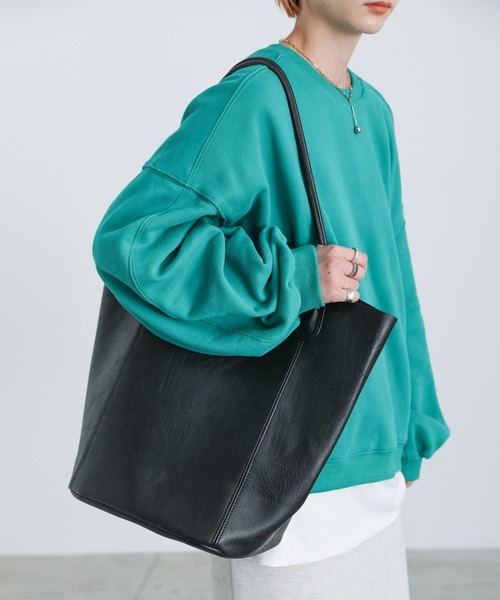 select MOCA（セレクトモカ）の「フェイクレザートートバッグ（トートバッグ・レディース・ブラック/ブラウン/アイボリー/キャメル・FREE）」の10枚目の写真