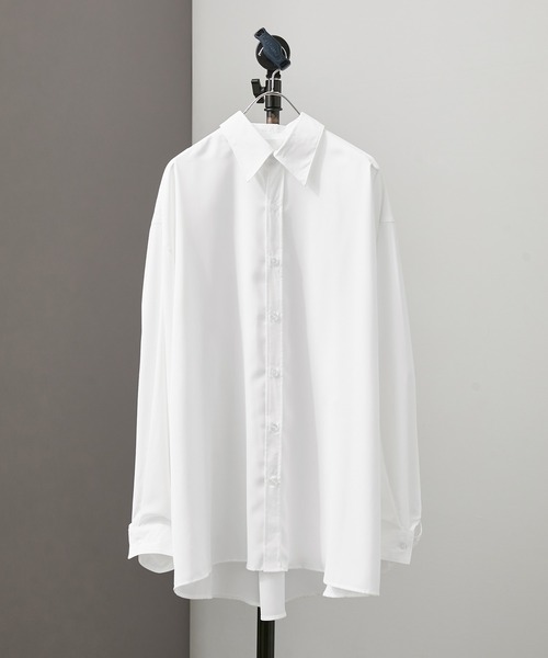 re_k by JUNRED（レクバイジュンレッド）の「【 re_k by JUNRed 】ドレープBIGレギュラーカラーシャツ（シャツ/ブラウス・メンズ・ミント/ホワイト/ホワイト系その他/ライトグレー・L/M/S）」の2枚目の写真