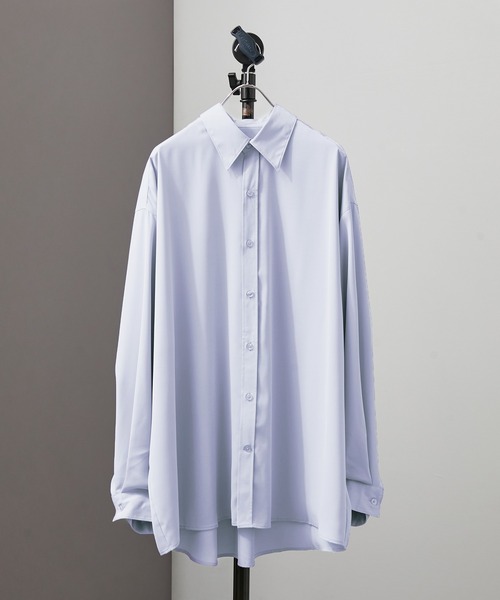 re_k by JUNRED（レクバイジュンレッド）の「【 re_k by JUNRed 】ドレープBIGレギュラーカラーシャツ（シャツ/ブラウス・メンズ・ミント/ホワイト/ホワイト系その他/ライトグレー・L/M/S）」の3枚目の写真