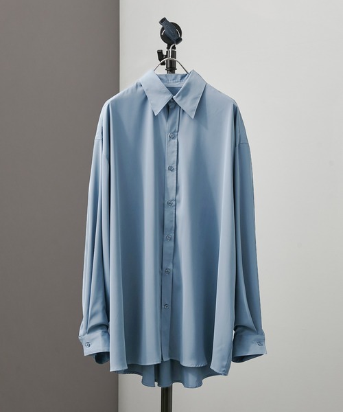 re_k by JUNRED（レクバイジュンレッド）の「【 re_k by JUNRed 】ドレープBIGレギュラーカラーシャツ（シャツ/ブラウス・メンズ・ミント/ホワイト/ホワイト系その他/ライトグレー・L/M/S）」の4枚目の写真