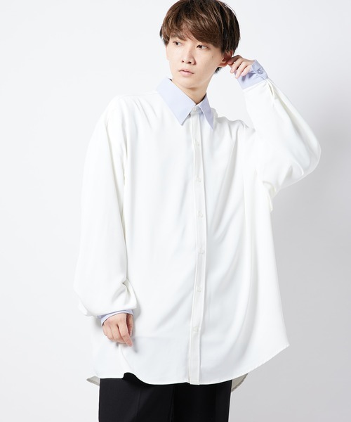 re_k by JUNRED（レクバイジュンレッド）の「【 re_k by JUNRed 】ドレープBIGレギュラーカラーシャツ（シャツ/ブラウス・メンズ・ミント/ホワイト/ホワイト系その他/ライトグレー・L/M/S）」の13枚目の写真