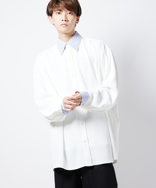 re_k by JUNRED（レクバイジュンレッド）の「【 re_k by JUNRed 】ドレープBIGレギュラーカラーシャツ（シャツ/ブラウス・メンズ・ミント/ホワイト/ホワイト系その他/ライトグレー・L/M/S）」の14枚目の写真