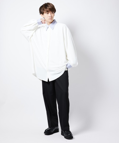 re_k by JUNRED（レクバイジュンレッド）の「【 re_k by JUNRed 】ドレープBIGレギュラーカラーシャツ（シャツ/ブラウス・メンズ・ミント/ホワイト/ホワイト系その他/ライトグレー・L/M/S）」の16枚目の写真