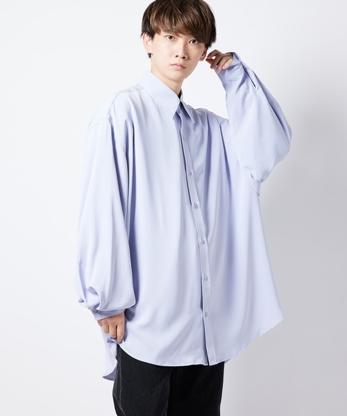 re_k by JUNRED（レクバイジュンレッド）の「【 re_k by JUNRed 】ドレープBIGレギュラーカラーシャツ（シャツ/ブラウス・メンズ・ミント/ホワイト/ホワイト系その他/ライトグレー・L/M/S）」の5枚目の写真