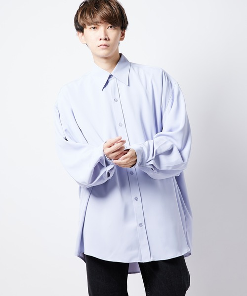 re_k by JUNRED（レクバイジュンレッド）の「【 re_k by JUNRed 】ドレープBIGレギュラーカラーシャツ（シャツ/ブラウス・メンズ・ミント/ホワイト/ホワイト系その他/ライトグレー・L/M/S）」の6枚目の写真