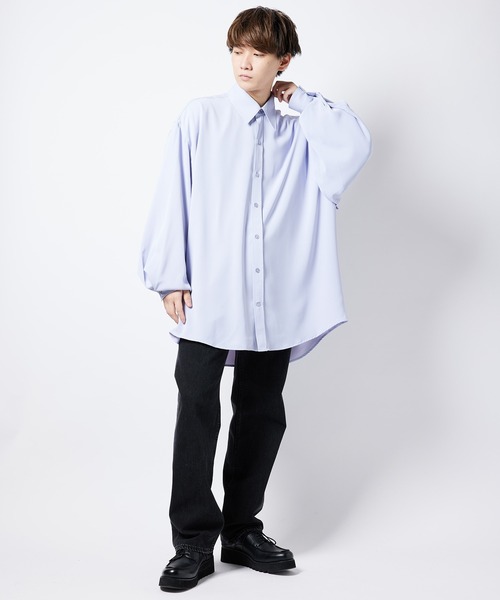 re_k by JUNRED（レクバイジュンレッド）の「【 re_k by JUNRed 】ドレープBIGレギュラーカラーシャツ（シャツ/ブラウス・メンズ・ミント/ホワイト/ホワイト系その他/ライトグレー・L/M/S）」の8枚目の写真