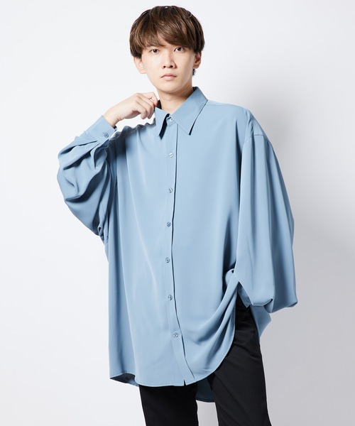 re_k by JUNRED（レクバイジュンレッド）の「【 re_k by JUNRed 】ドレープBIGレギュラーカラーシャツ（シャツ/ブラウス・メンズ・ミント/ホワイト/ホワイト系その他/ライトグレー・L/M/S）」の17枚目の写真