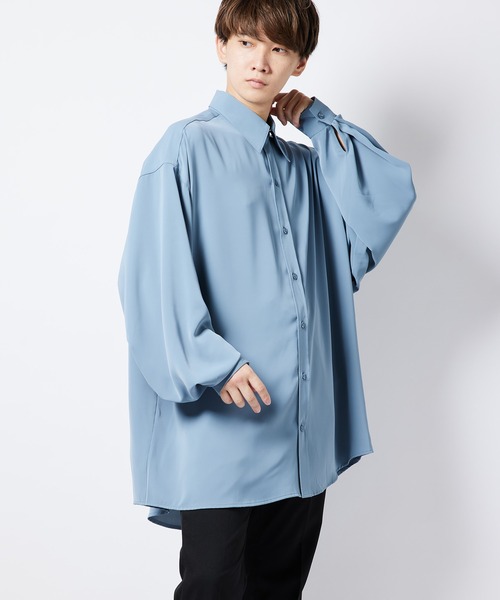 re_k by JUNRED（レクバイジュンレッド）の「【 re_k by JUNRed 】ドレープBIGレギュラーカラーシャツ（シャツ/ブラウス・メンズ・ミント/ホワイト/ホワイト系その他/ライトグレー・L/M/S）」の18枚目の写真