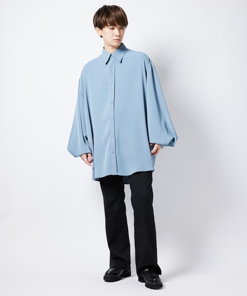 re_k by JUNRED（レクバイジュンレッド）の「【 re_k by JUNRed 】ドレープBIGレギュラーカラーシャツ（シャツ/ブラウス・メンズ・ミント/ホワイト/ホワイト系その他/ライトグレー・L/M/S）」の19枚目の写真