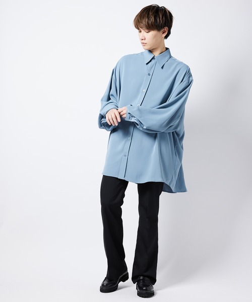 re_k by JUNRED（レクバイジュンレッド）の「【 re_k by JUNRed 】ドレープBIGレギュラーカラーシャツ（シャツ/ブラウス・メンズ・ミント/ホワイト/ホワイト系その他/ライトグレー・L/M/S）」の20枚目の写真