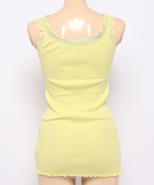 Q（キュー）の「バイカラーテレコタンク（タンクトップ・レディース・レモンイエロー/ライトブルー/アイボリー/ブラック/ホワイト/オレンジ・MEDIUM）」の10枚目の写真