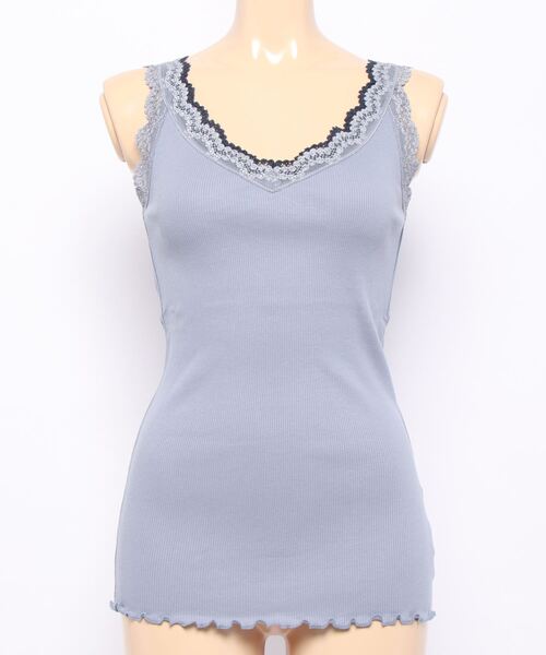 Q（キュー）の「バイカラーテレコタンク（タンクトップ・レディース・レモンイエロー/ライトブルー/アイボリー/ブラック/ホワイト/オレンジ・MEDIUM）」の8枚目の写真