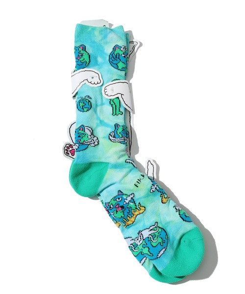 RIPNDIP(リップンディップ)の「RIPNDIP/リップンディップ Save the World Socks 靴下 柄 ジャガードニットソックス ミドルソックス(ソックス/靴下・メンズ・ブラック/ブルー・ONE SIZE)」の19枚目の写真