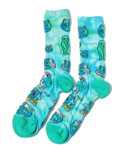 RIPNDIP(リップンディップ)の「RIPNDIP/リップンディップ Save the World Socks 靴下 柄 ジャガードニットソックス ミドルソックス(ソックス/靴下・メンズ・ブラック/ブルー・ONE SIZE)」の17枚目の写真