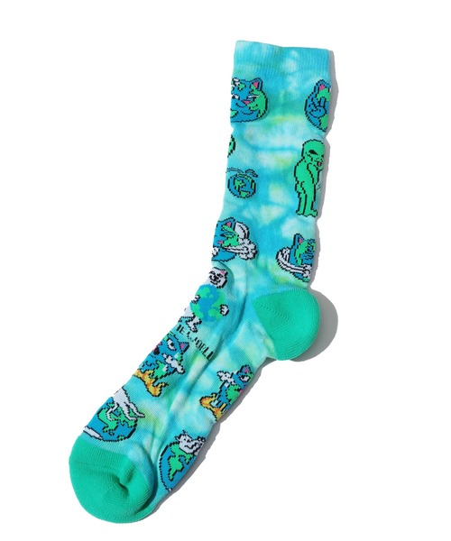 RIPNDIP(リップンディップ)の「RIPNDIP/リップンディップ Save the World Socks 靴下 柄 ジャガードニットソックス ミドルソックス(ソックス/靴下・メンズ・ブラック/ブルー・ONE SIZE)」の18枚目の写真