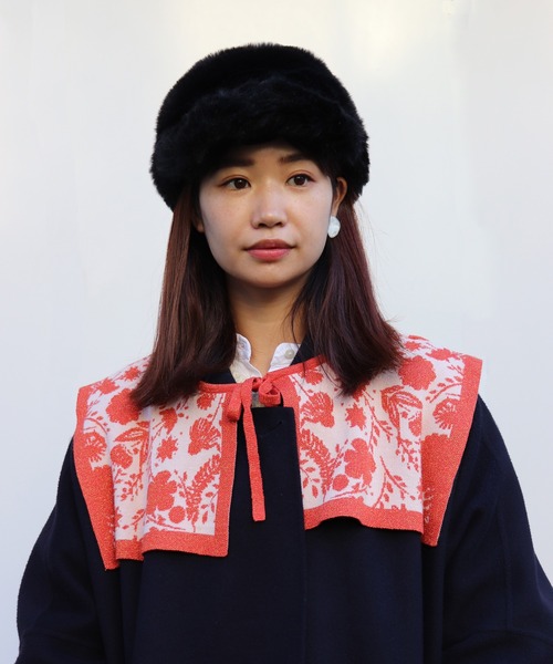 moyan ecri（モヤン エクリ）の「<moyan ecri>フラワージャガードつけ襟（付け襟・レディース・オリーブ系/オレンジ・FREE）」の5枚目の写真