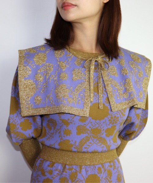 moyan ecri（モヤン エクリ）の「<moyan ecri>フラワージャガードつけ襟（付け襟・レディース・オリーブ系/オレンジ・FREE）」の14枚目の写真