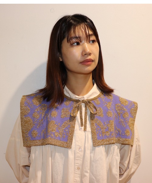 moyan ecri（モヤン エクリ）の「<moyan ecri>フラワージャガードつけ襟（付け襟・レディース・オリーブ系/オレンジ・FREE）」の15枚目の写真