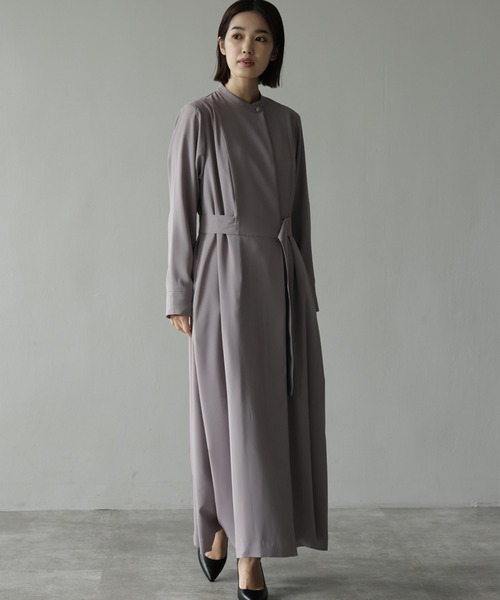 HERENCIA（ヘレンチア）の「【オケージョン】バンドカラー ウエストマーク フォーマル ワンピースドレス（ドレス・レディース・ライトグレー/ブラック・MEDIUM）」の7枚目の写真