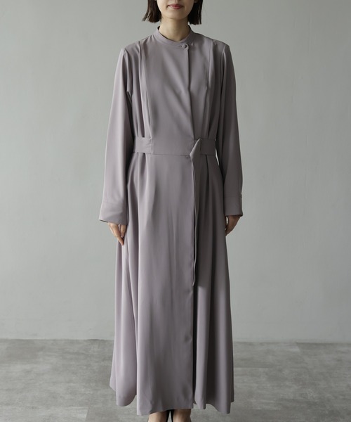 HERENCIA（ヘレンチア）の「【オケージョン】バンドカラー ウエストマーク フォーマル ワンピースドレス（ドレス・レディース・ライトグレー/ブラック・MEDIUM）」の14枚目の写真