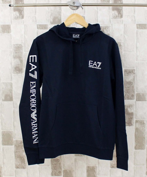 EMPORIO ARMANI(エンポリオアルマーニ)の「EA7 スリーブロゴスウェットパーカー 8NPM18 PJ05Z(パーカー・メンズ・ブラック/ネイビー・M/L/XL)」の1枚目の写真