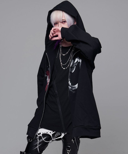 CIVARIZE（シヴァーライズ）の「『CIVARIZE/シヴァーライズ』プリントオーバーサイズジップアップパーカー（パーカー・メンズ・ブラック/グレー・FREE）」の5枚目の写真