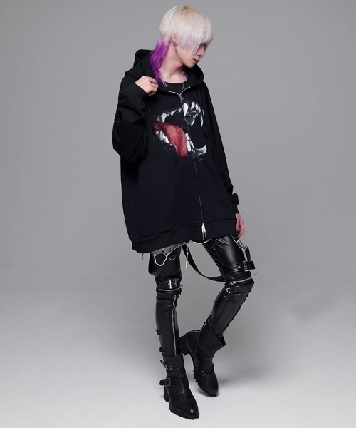 CIVARIZE（シヴァーライズ）の「『CIVARIZE/シヴァーライズ』プリントオーバーサイズジップアップパーカー（パーカー・メンズ・ブラック/グレー・FREE）」の7枚目の写真