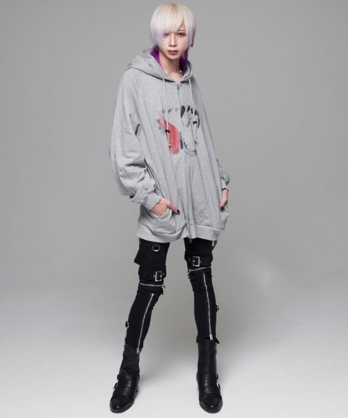 CIVARIZE（シヴァーライズ）の「『CIVARIZE/シヴァーライズ』プリントオーバーサイズジップアップパーカー（パーカー・メンズ・ブラック/グレー・FREE）」の10枚目の写真