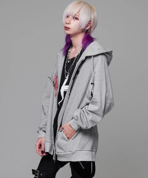 CIVARIZE（シヴァーライズ）の「『CIVARIZE/シヴァーライズ』プリントオーバーサイズジップアップパーカー（パーカー・メンズ・ブラック/グレー・FREE）」の8枚目の写真