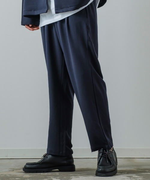 improves（インプローブス）の「カットジョーゼット ワンタック トラウザーズパンツ セットアップ対応（スラックス・メンズ・ブラック/ネイビー/オリーブ/ブラウン/カーキ/杢グレー/ライトブラウン/ベージュ/チャコールグレー・MEDIUM/LARGE）」の9枚目の写真