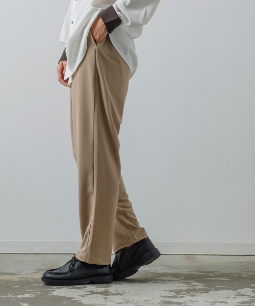 improves（インプローブス）の「カットジョーゼット ワンタック トラウザーズパンツ セットアップ対応（スラックス・メンズ・ブラック/ネイビー/オリーブ/ブラウン/カーキ/杢グレー/ライトブラウン/ベージュ/チャコールグレー・MEDIUM/LARGE）」の12枚目の写真