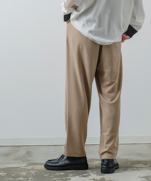 improves（インプローブス）の「カットジョーゼット ワンタック トラウザーズパンツ セットアップ対応（スラックス・メンズ・ブラック/ネイビー/オリーブ/ブラウン/カーキ/杢グレー/ライトブラウン/ベージュ/チャコールグレー・MEDIUM/LARGE）」の19枚目の写真