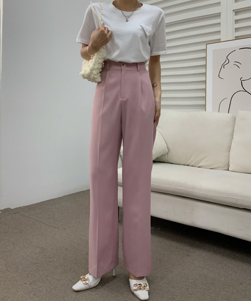 センタープレスセミワイドパンツ