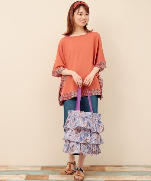 チチカカ（チチカカ）の「アフリカンフリルトートバッグ（トートバッグ・レディース・ブラウン/レッド/ブルー・FREE）」の8枚目の写真