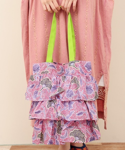 チチカカ（チチカカ）の「アフリカンフリルトートバッグ（トートバッグ・レディース・ブラウン/レッド/ブルー・FREE）」の22枚目の写真