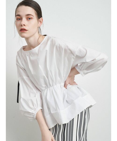 エレンディーク　水色 ギャザー入り 長袖　ブラウス 楽天市場】【洋服の青山】レディース ブラウス オールシーズン