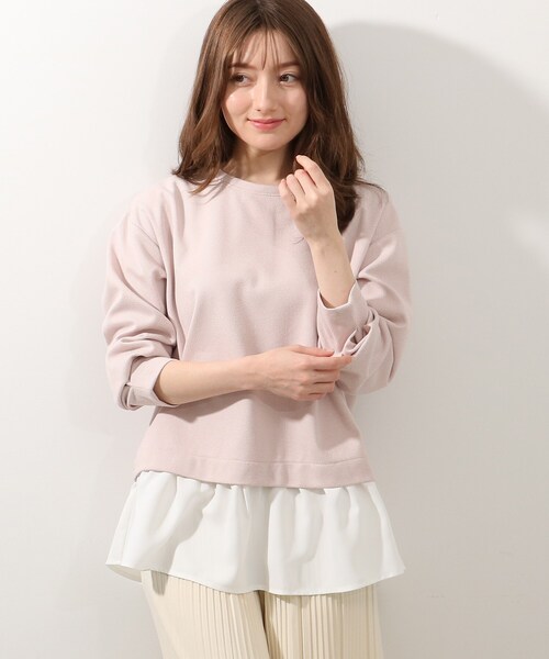 someya ソメヤスズキ　ピンク 長袖トップス サイドドレープ someya ソメヤスズキ ピンク 長袖トップス サイドドレープ オフ