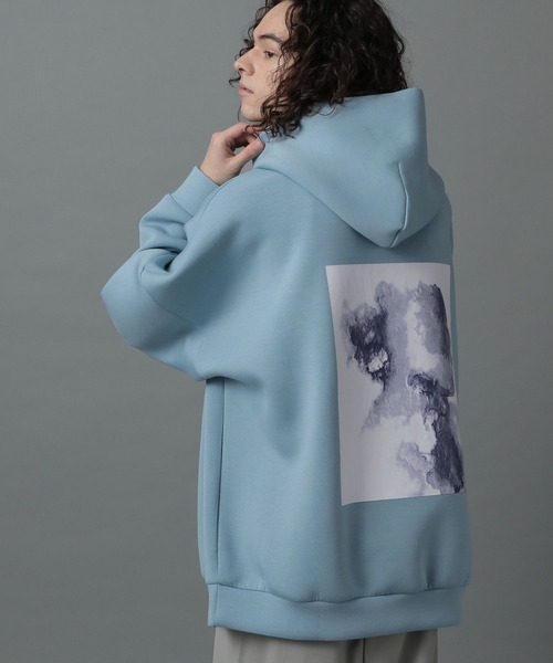 HARE（ハレ）の「モダールドルマンパーカー(HARE)（パーカー・メンズ・ブラック/オフホワイト/ライトインディゴブルー・SMALL/MEDIUM）」の3枚目の写真