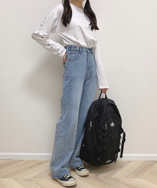 Cham.(チャム)の「切りっぱなしデニム(デニムパンツ・レディース・ブルー・F)」の1枚目の写真