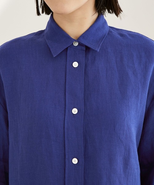 SALON adam et rope'(サロン アダム エ ロペ)の「【セットアップ対応】リネンオーバーシャツ(シャツ/ブラウス・レディース・ホワイト/ベージュ/オレンジ/ブルー・FREE)」の20枚目の写真