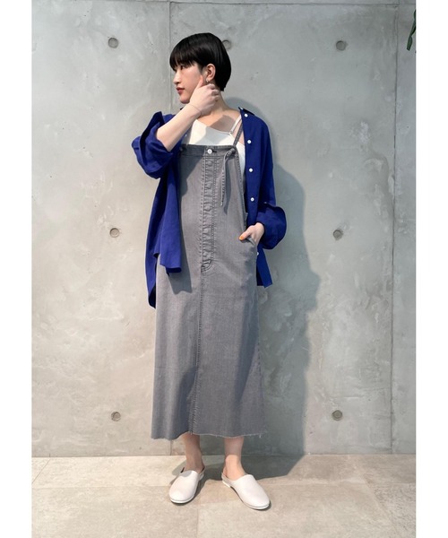 SALON adam et rope'(サロン アダム エ ロペ)の「【セットアップ対応】リネンオーバーシャツ(シャツ/ブラウス・レディース・ホワイト/ベージュ/オレンジ/ブルー・FREE)」の5枚目の写真